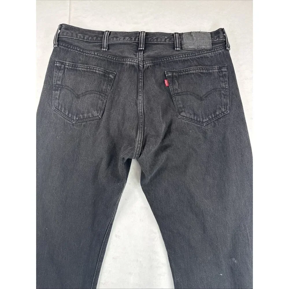 Levi’s 501 Men’s 38x30 Jeans Black Button Fly Denim Pants Straight Leg